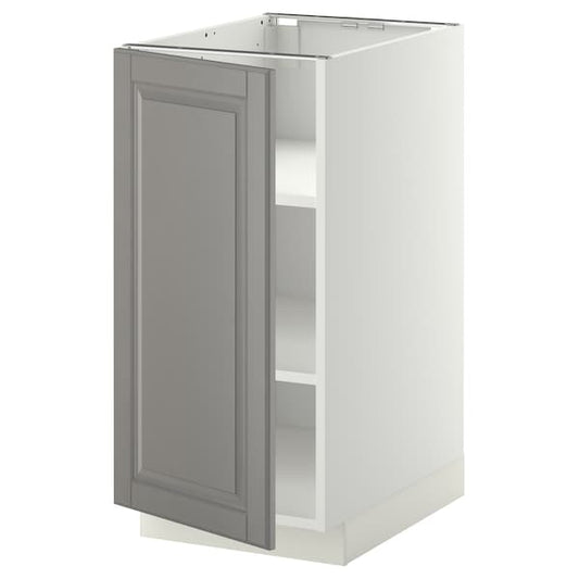 Ikea METOD - Base cabinet with shelves, white/Bodbyn grey, 40x60 cm