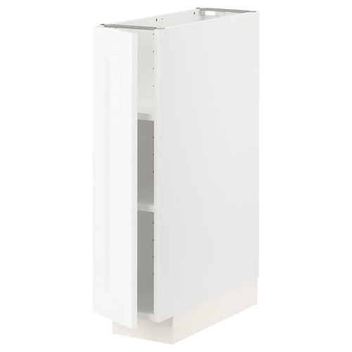 METOD - Base cabinet with shelves, white Enköping/white wood effect, 20x60 cm