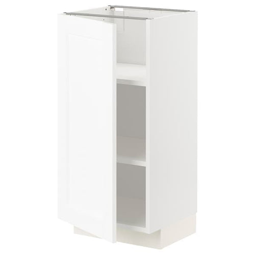 METOD - Base cabinet with shelves, white Enköping/white wood effect, 40x37 cm