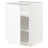 METOD base cabinet with shelves, white Enköping/white wood effect, 60x60 cm