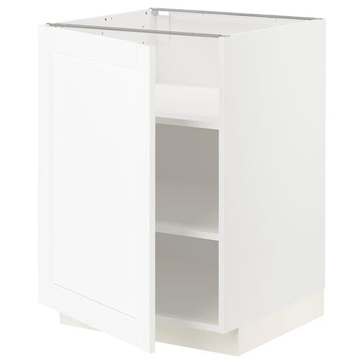 METOD base cabinet with shelves, white Enköping/white wood effect, 60x60 cm