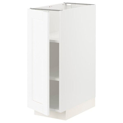 METOD base cabinet with shelves, white Enköping/white wood effect, 30x60 cm