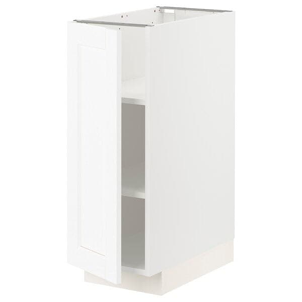 METOD - Base cabinet with shelves, white Enköping/white wood effect, 30x60 cm