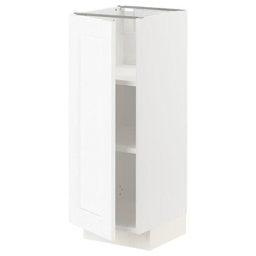 METOD - Base cabinet with shelves, white Enköping/white wood effect, 30x37 cm