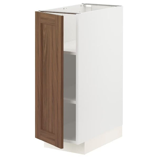 Ikea METOD - Base cabinet with shelves, white Enköping/brown walnut effect, 30x60 cm