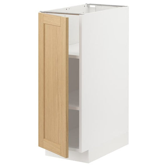 Ikea METOD - Base cabinet with shelves, white/Forsbacka oak, 30x60 cm