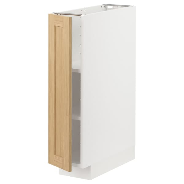 Ikea METOD - Base cabinet with shelves, white/Forsbacka oak, 20x60 cm