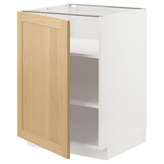 Ikea METOD - Base cabinet with shelves, white/Forsbacka oak, 60x60 cm