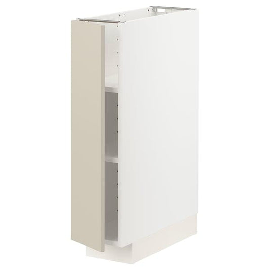 Ikea METOD - Base cabinet with shelves, white/Havstorp beige, 20x60 cm