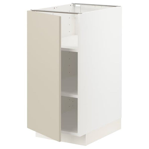 METOD - Base cabinet with shelves, white/Havstorp beige, 40x60 cm