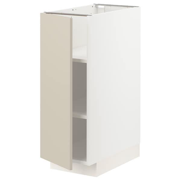 METOD - Base cabinet with shelves, white/Havstorp beige, 30x60 cm - best price from Maltashopper.com 49457291