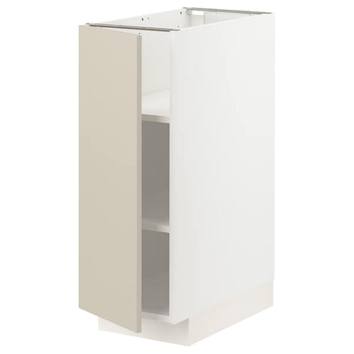 METOD - Base cabinet with shelves, white/Havstorp beige, 30x60 cm