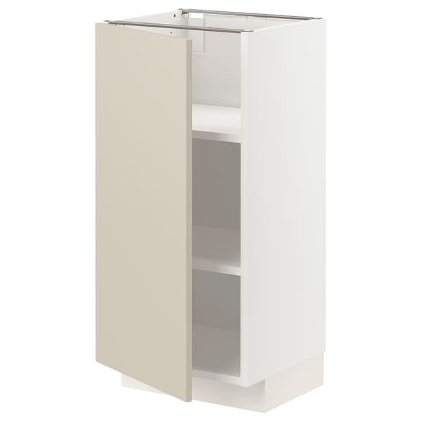 METOD - Base cabinet with shelves, white/Havstorp beige, 40x37 cm - best price from Maltashopper.com 59465813