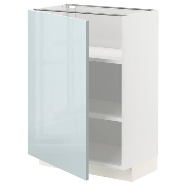 METOD - Base cabinet with shelves, white/Kallarp light grey-blue, 60x37 cm - best price from Maltashopper.com 19479218