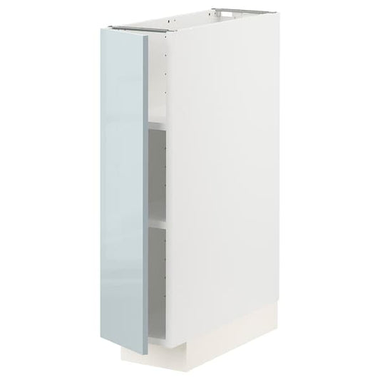 Ikea METOD - Base cabinet with shelves, white/Kallarp light grey-blue, 20x60 cm