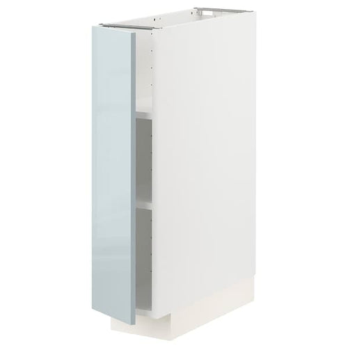 METOD - Base cabinet with shelves, white/Kallarp light grey-blue, 20x60 cm