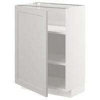 METOD - Base cabinet with shelves, white/Lerhyttan light grey, 60x37 cm - best price from Maltashopper.com 39457480