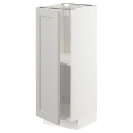 Ikea METOD - Base cabinet with shelves, white/Lerhyttan light grey, 30x37 cm