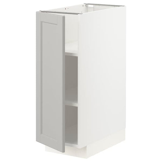 Ikea METOD - Base cabinet with shelves, white/Lerhyttan light grey, 30x60 cm