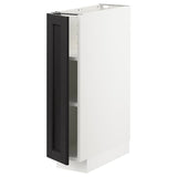 METOD base cabinet with shelves, white/Lerhyttan black stained, 20x60 cm