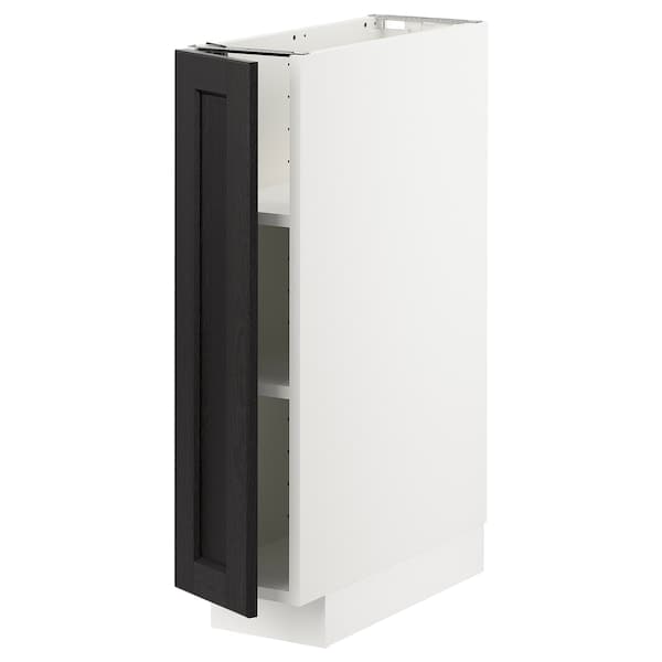 METOD - Base cabinet with shelves, white/Lerhyttan black stained, 20x60 cm - best price from Maltashopper.com 39461203