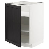 METOD base cabinet with shelves, white/Lerhyttan black stained, 60x60 cm