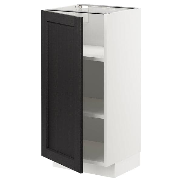 METOD - Base cabinet with shelves, white/Lerhyttan black stained , 40x37 cm - best price from Maltashopper.com 89459207