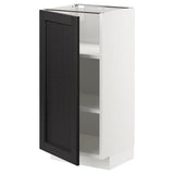 METOD base cabinet with shelves, white/Lerhyttan black stained, 40x37 cm