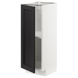 METOD base cabinet with shelves, white/Lerhyttan black stained, 30x37 cm