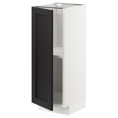 METOD - Base cabinet with shelves, white/Lerhyttan black stained , 30x37 cm