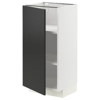 METOD - Base cabinet with shelves, white/Nickebo matt anthracite, 40x37 cm - best price from Maltashopper.com 29499027