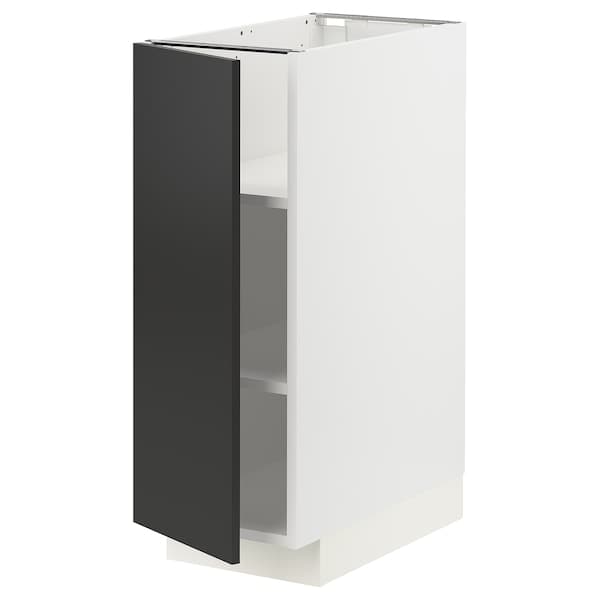 Ikea METOD - Base cabinet with shelves, white/Nickebo matt anthracite, 30x60 cm