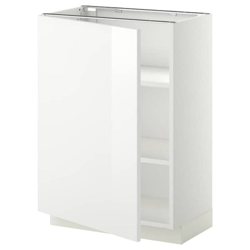 METOD base cabinet with shelves, white/Ringhult white, 60x37 cm