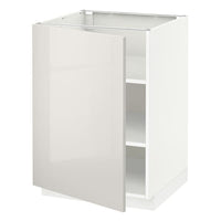 METOD - Base cabinet with shelves, white/Ringhult light grey, 60x60 cm - best price from Maltashopper.com 39464174