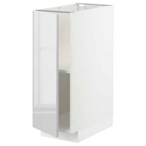 METOD - Base cabinet with shelves, white/Ringhult light grey, 30x60 cm