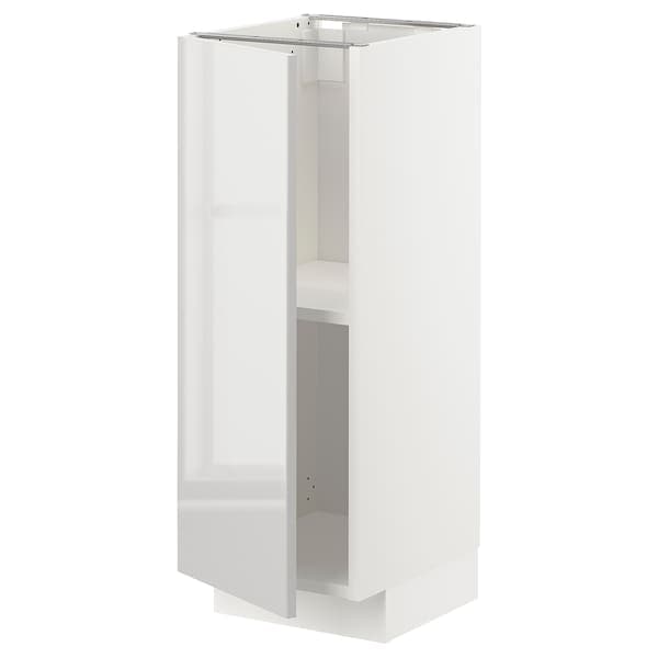 Ikea METOD - Base cabinet with shelves, white/Ringhult light grey, 30x37 cm