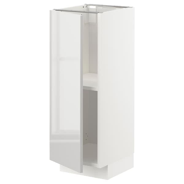 METOD - Base cabinet with shelves, white/Ringhult light grey, 30x37 cm - best price from Maltashopper.com 79467769