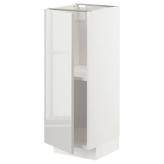 Ikea METOD - Base cabinet with shelves, white/Ringhult light grey, 30x37 cm