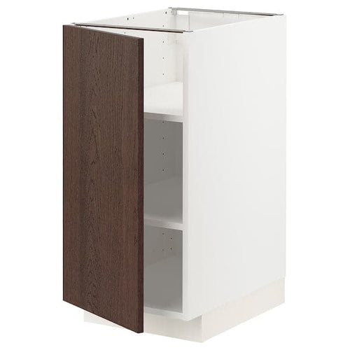 METOD - Base cabinet with shelves, white/Sinarp brown , 40x60 cm