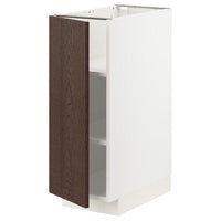 METOD - Base cabinet with shelves, white/Sinarp brown, 30x60 cm - best price from Maltashopper.com 19461015