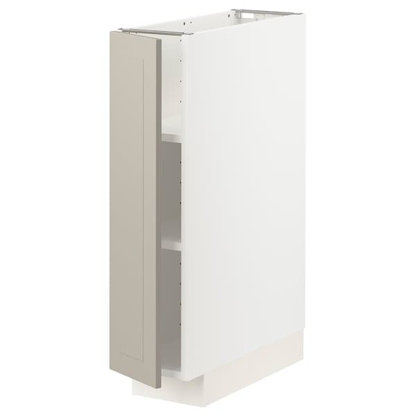 METOD - Base cabinet with shelves, white/Stensund beige, 20x60 cm - best price from Maltashopper.com 49454594