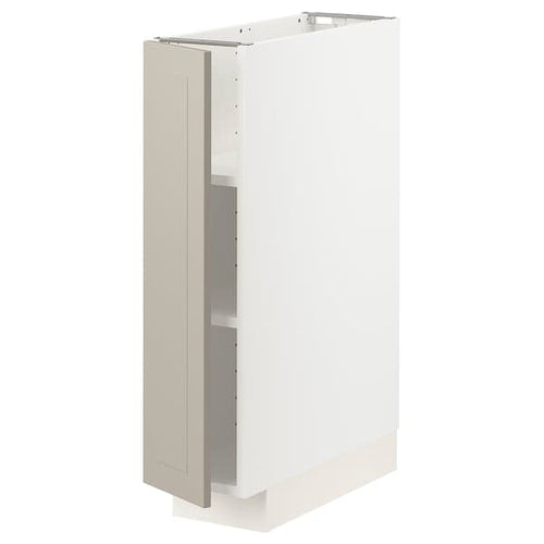 METOD - Base cabinet with shelves, white/Stensund beige, 20x60 cm