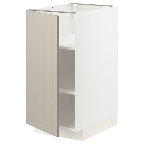 METOD - Base cabinet with shelves, white/Stensund beige, 40x60 cm