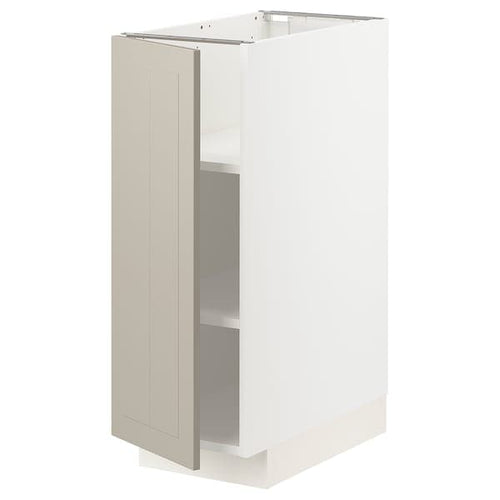 METOD - Base cabinet with shelves, white/Stensund beige, 30x60 cm