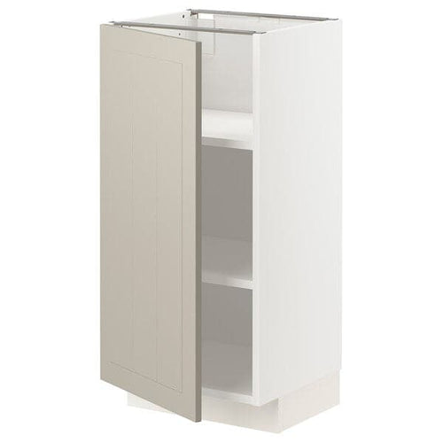 METOD - Base cabinet with shelves, white/Stensund beige, 40x37 cm