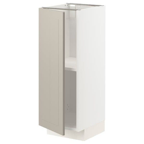METOD - Base cabinet with shelves, white/Stensund beige, 30x37 cm
