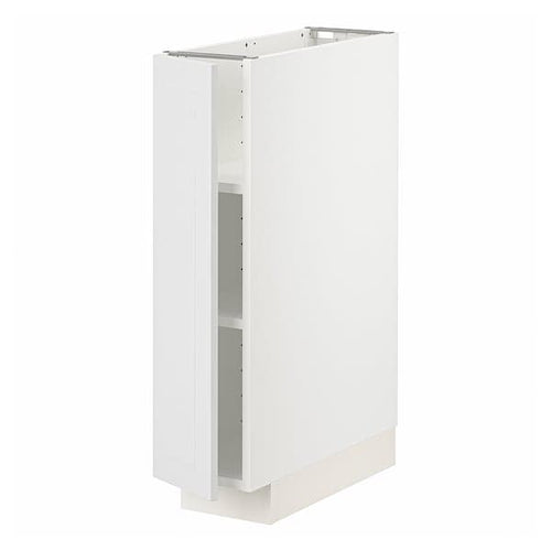 METOD - Base cabinet with shelves, white/Stensund white, 20x60 cm