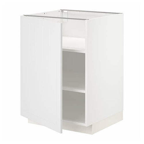 METOD base cabinet with shelves, white/Stensund white, 60x60 cm