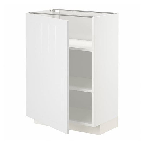 METOD base cabinet with shelves, white/Stensund white, 60x37 cm