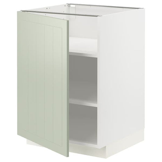 METOD - Base cabinet with shelves, white/Stensund light green, 60x60 cm - best price from Maltashopper.com 19486493